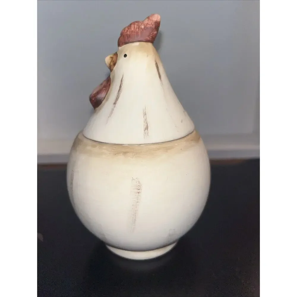 Vintage Ceramic chicken jar is a whimsical farmhouse kitchen